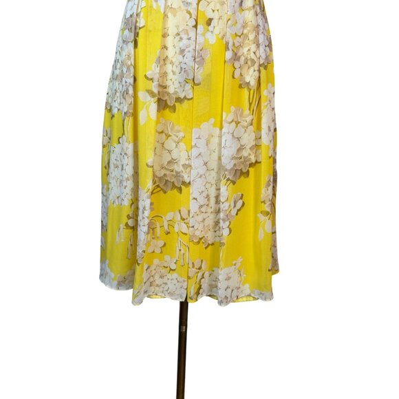 Trina Turk Size 4 Yellow Floral Wrap Dress100% Polyester V-Neck Lightweight - Picture 11 of 13